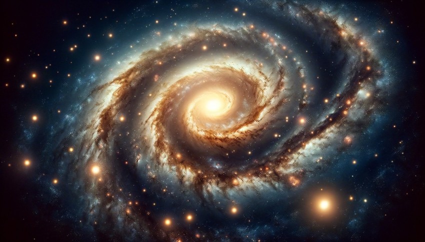 A circular nebula in space photographed by a satellite