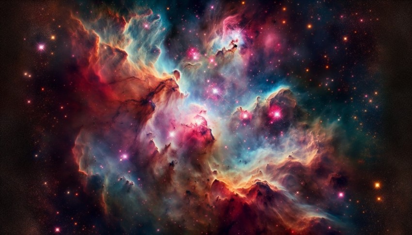 A circular nebula in space photographed by a satellite