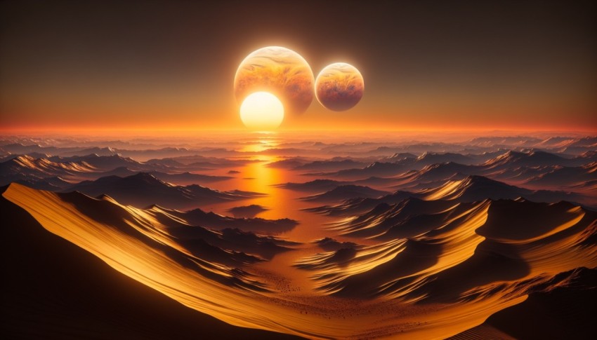 The surface of a planet containing various gases