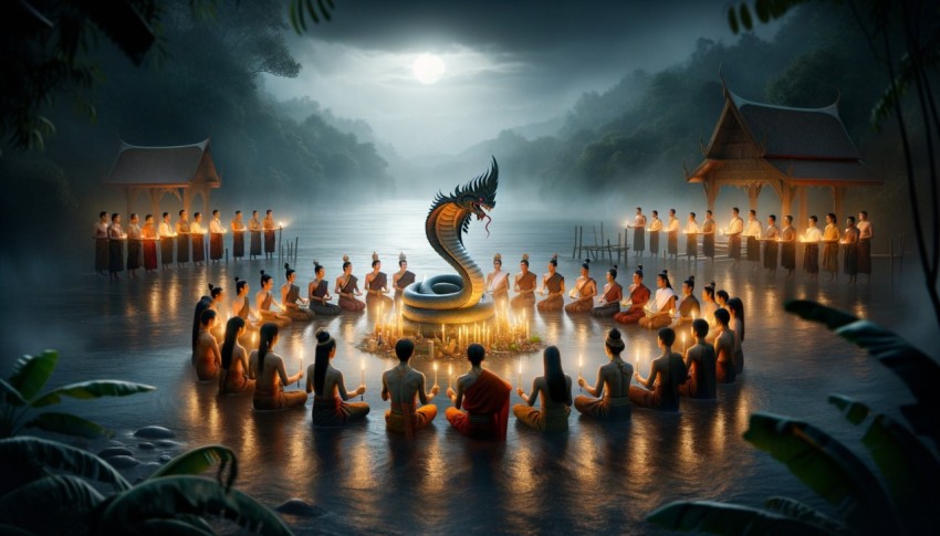 Rituals involving objects in traditional Thai style