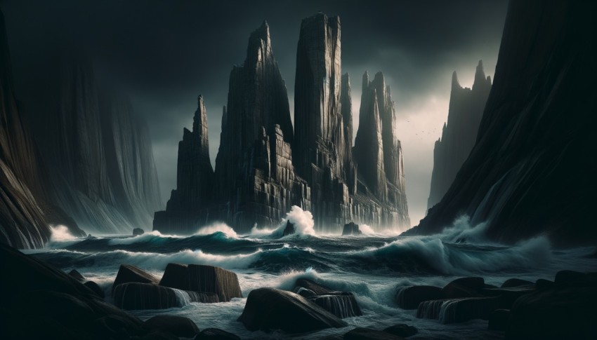 Sea with mountains in the background at its deepest point