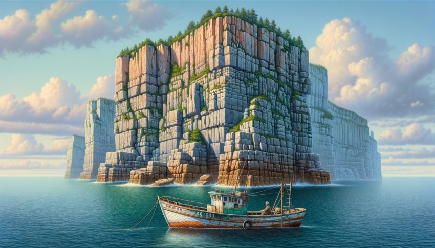 Sea with mountains in the background at its deepest point