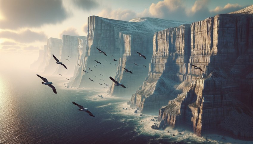 Sea with mountains in the background at its deepest point