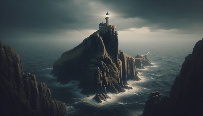 Sea with mountains in the background at its deepest point