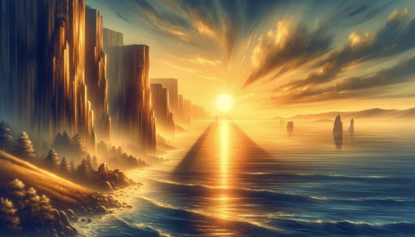 Sea with mountains in the background at its deepest point