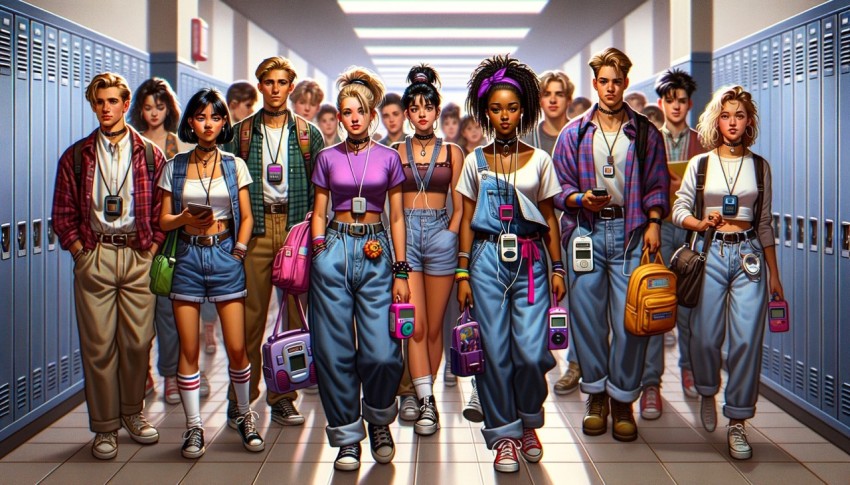 90s fashion was characterized by oversized clothes, high-waisted jeans, and street style looks.