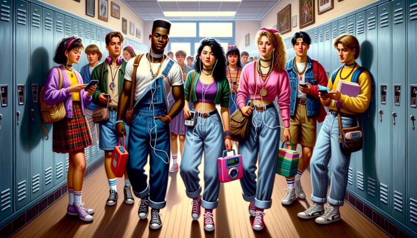 90s fashion was characterized by oversized clothes, high-waisted jeans, and street style looks.