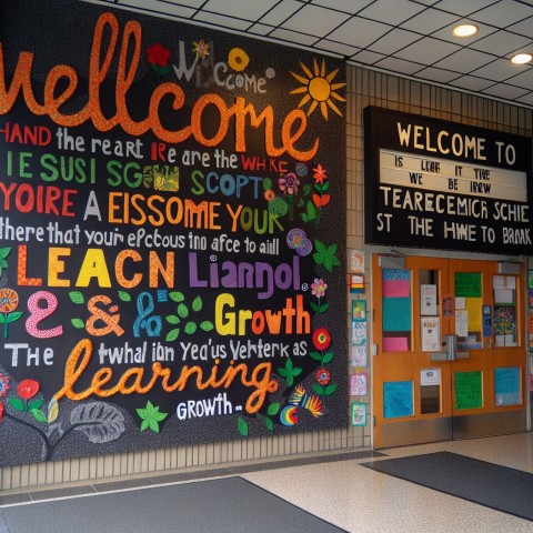 Snap an image of an inspiring quote written on a school's welcome board  10