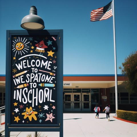 Snap an image of an inspiring quote written on a school's welcome board  8